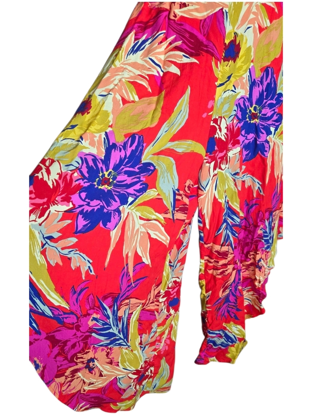 MSK Red Tropical High-Low Floral Dress - Picture 2 of 5